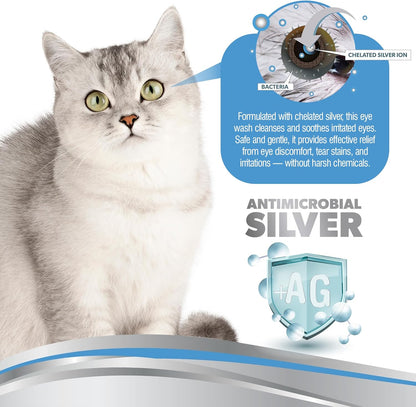 PetSilver Eye Drops for Dogs and Cats - Natural Dog Eye Wash - Relief for Inflammation & Irritation