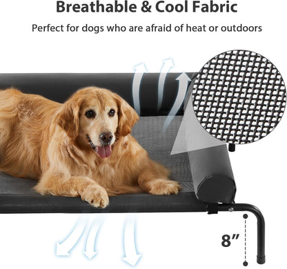 RRPETHOME Large Elevated Cooling Dog Bed, Raised Dog Cot Beds for Large Dogs, Elevated Outdoor Pet