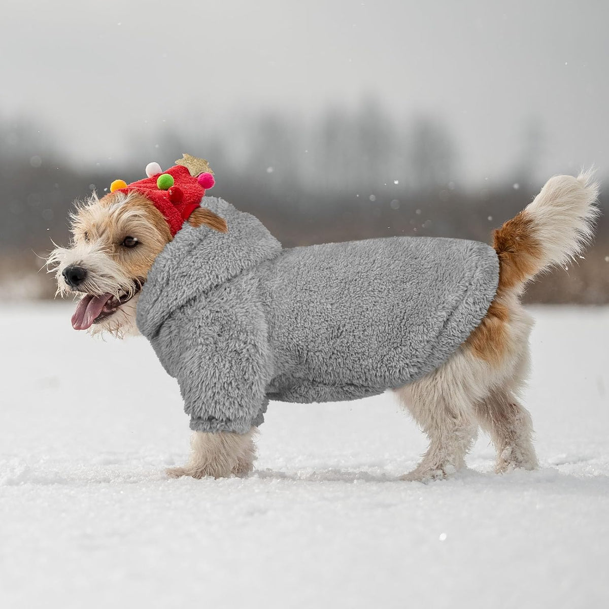 Fuzzy Dog Sweaters for Small Dogs Soft Double-Sided Plush Fleece Pet Sweater Dog Hoodie Clothes
