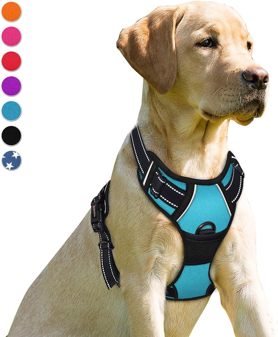 BARKBAY No Pull Dog Harness Front Clip Heavy Duty Reflective Easy Control Handle for Large Dog