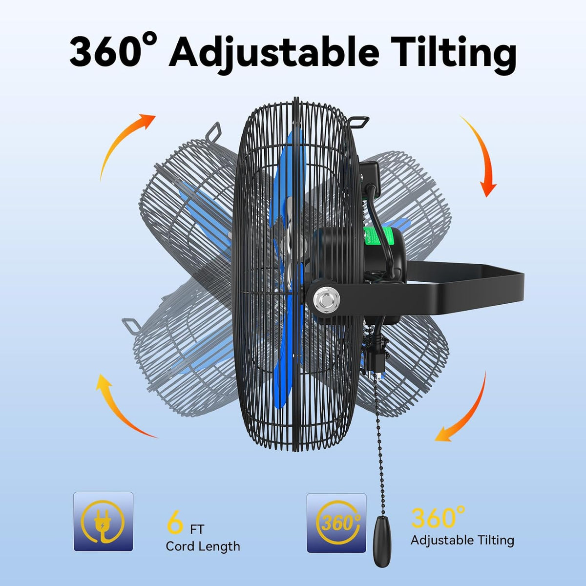 12 Inch Wall Fan Pro Series - Indoor High Velocity Wall Mount Fan for Commercial, Residential