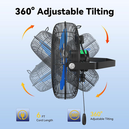 12 Inch Wall Fan Pro Series - Indoor High Velocity Wall Mount Fan for Commercial, Residential