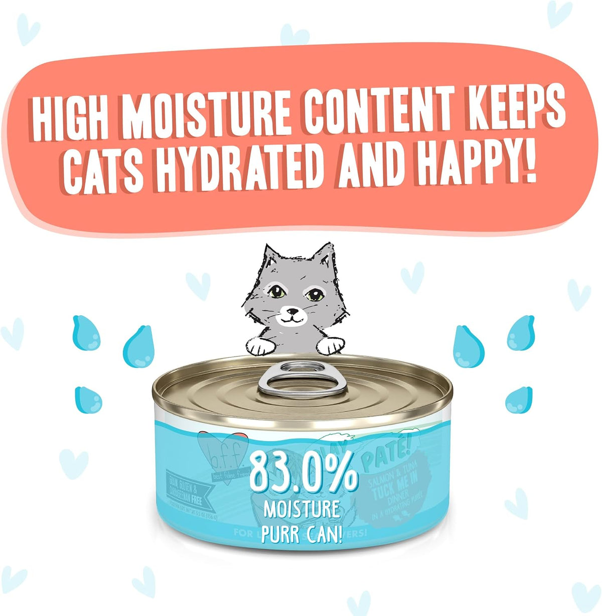 Weruva B.F.F. Play - Best Feline Friend Paté Lovers, Aw Yeah!, Salmon & Tuna Tuck Me in with Salmon