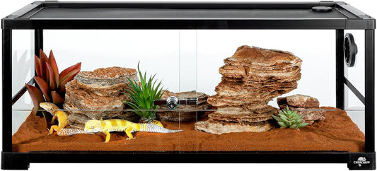 20 Gallon Reptile Tank, 30" x 12" x 12" Reptile Terrarium, Top Screen Ventilation, Sliding Door