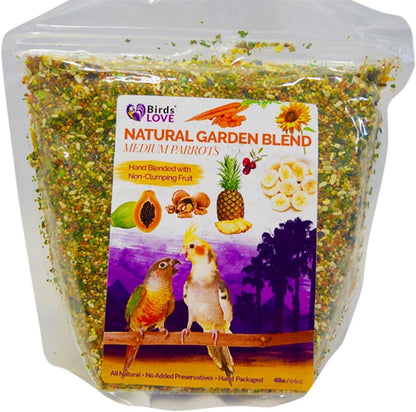 Birds LOVE All Natural Garden Blend Bird Food for Medium Birds - Cockatiels, Green Cheek Conures