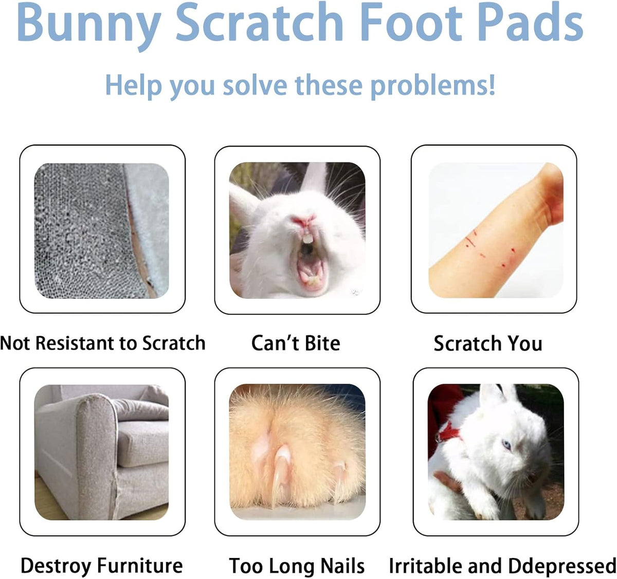 BNOSDM Rabbit Grinding Claw Pads 2Pack Bunny Scratch Foot Pads Natural Hamster Lava Stone for Teeth