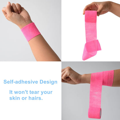 9 Pack 2" x 5 Yards Self Adhesive Bandage Wrap Self Stick Wrap for Ankle, Wrist, Finger, Sports