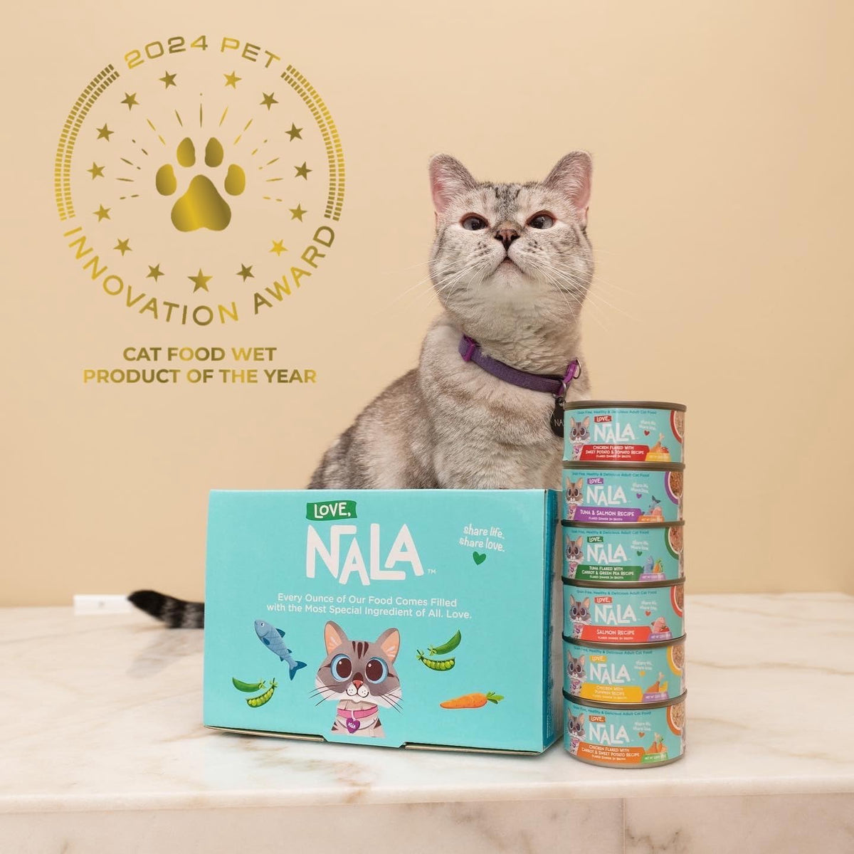 LOVE, NALA - Natural Adult Cat Wet Food - Pate Variety Pack - Tuna, Chicken, Tuna and Salmon