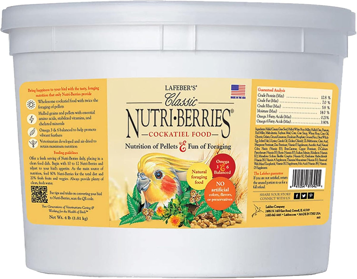 LAFEBER'S Classic Nutri-Berries Pet Bird Food, Made with Non-GMO and Human-Grade Ingredients, for