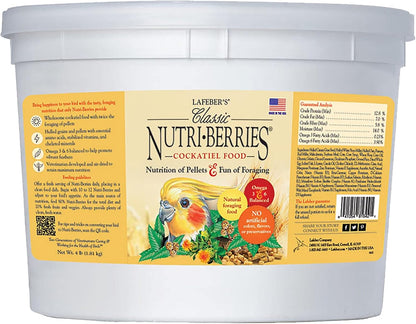 LAFEBER'S Classic Nutri-Berries Pet Bird Food, Made with Non-GMO and Human-Grade Ingredients, for
