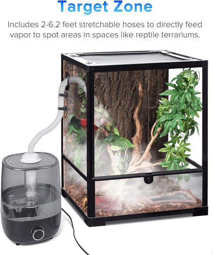 Top fill Reptile Fogger Terrariums Humidifier Fog Machine Mister with 4L Visible Large Tank &