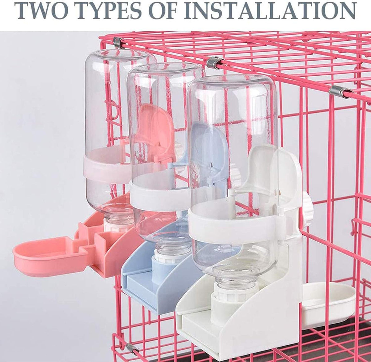 kathson Rabbit Water Bottle, 17oz Hanging Water Fountain Automatic Dispenser No Leak WaterFeeder