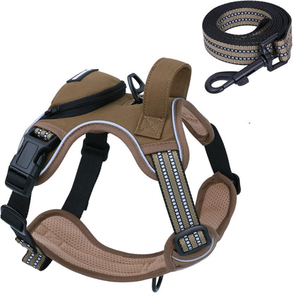 No Pull Dog Harness for Large Dogs, Adjustable No Choke Pet Vest with Dog Leash Fit Smart