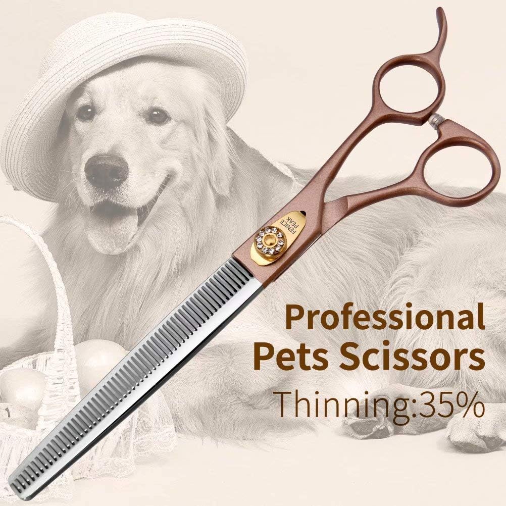 Fenice Peak Professional Thinning Scissors for Dog Cat 7/7.5'' Pet Grooming Scissors 440C Stainless