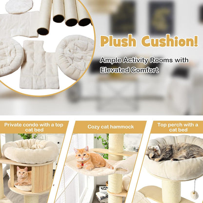PETSITE 68.5" Tall Cat Tree, Multi-Level Modern Cat Tower with Sisal Scratching Posts, Top Perch