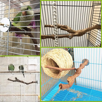 PINVNBY Bird Perch for Cage,3Pcs Parrot Perches Natural Grape Wood Birdcage Stands Pole 4Pcs Birds