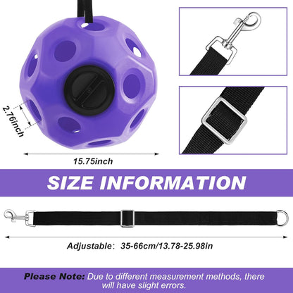 15.75" Hay Ball for Horse with Hanging Strap Slow Feed Horse Treat Ball Extra Large Hanging for