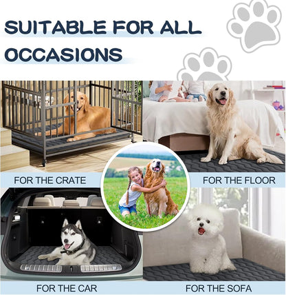 Bubble bear Dog Crate Mat - Upgraded Thick, Ultra Soft, Washable & Anti-Slip Kennel Pad for