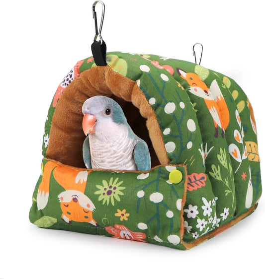 Wontee Bird Nest House Winter Warm Snuggle Hut Bird Bed Hanging Hammock for Parrots Budgies
