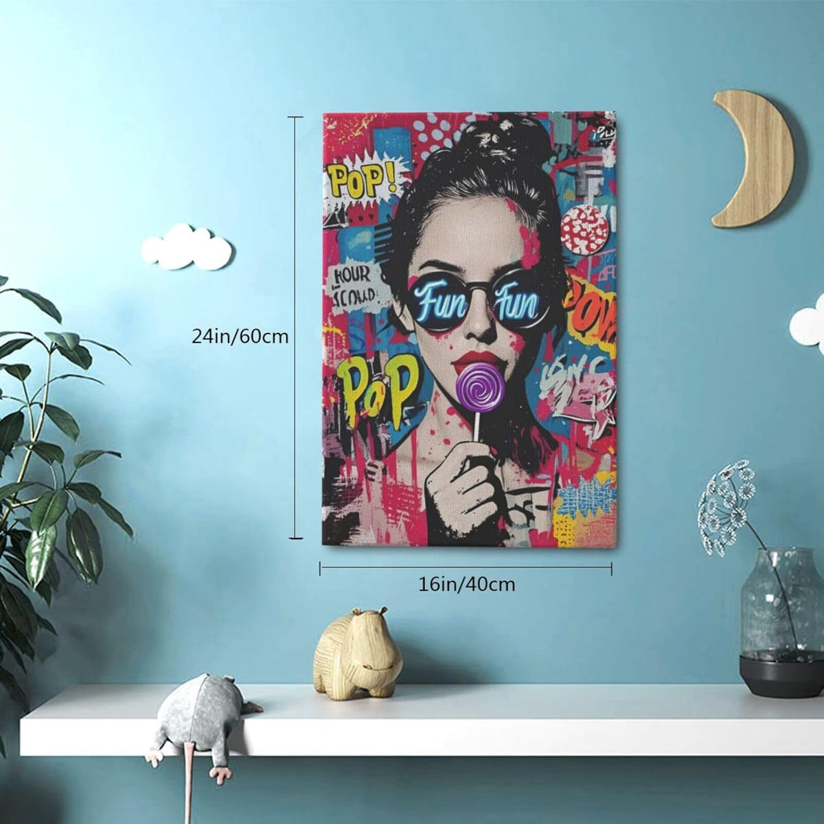 Fashion Women Wall Art Glam Modern Artwork for Girls Banksy Street Graffiti Pop Art Canvas Pictures