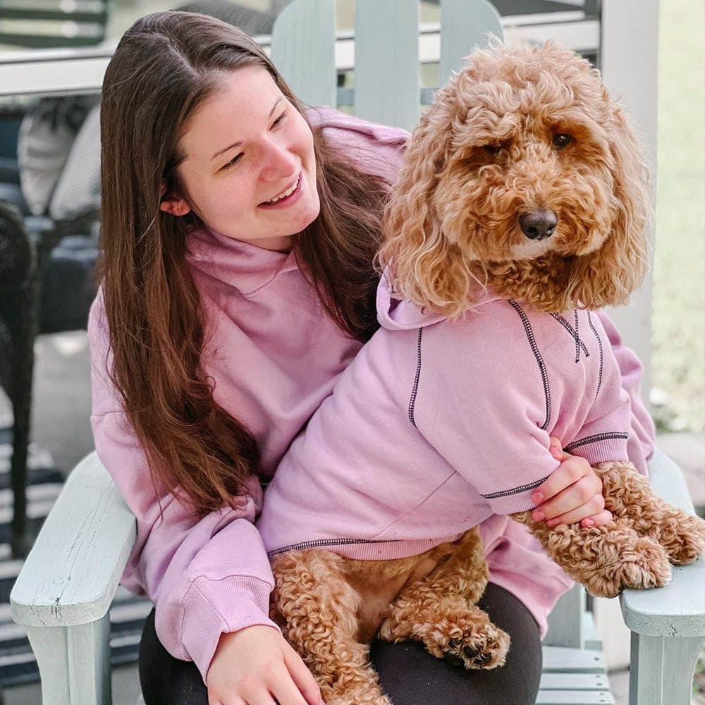 Blueberry Pet Essentials Dog Hoodie – 22 inch, Cotton‑Blend Sweatshirt with Hood, Pink Lilac