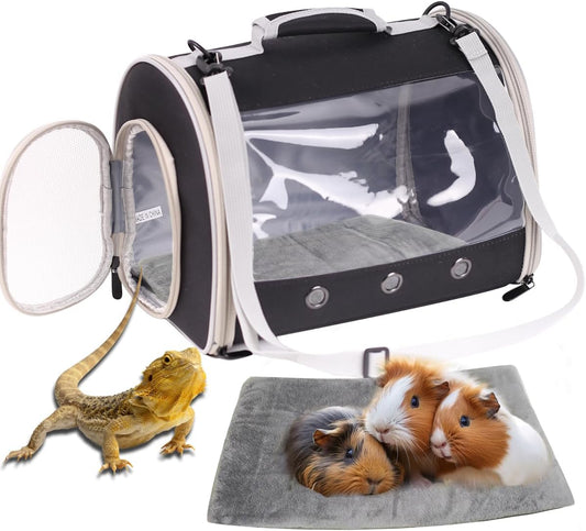 Bearded Dragon Travel Carrier Backpack,Lizard Backpack Carrier,Space Capsule Clear Bubble Window