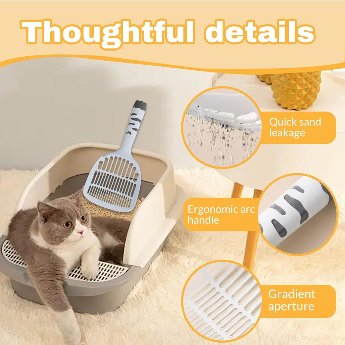 Cat Scooper for Litter Box, Cat Litter Scoop, Kitty Litter Scoop, Cat and Dog Poop Collector, Pet
