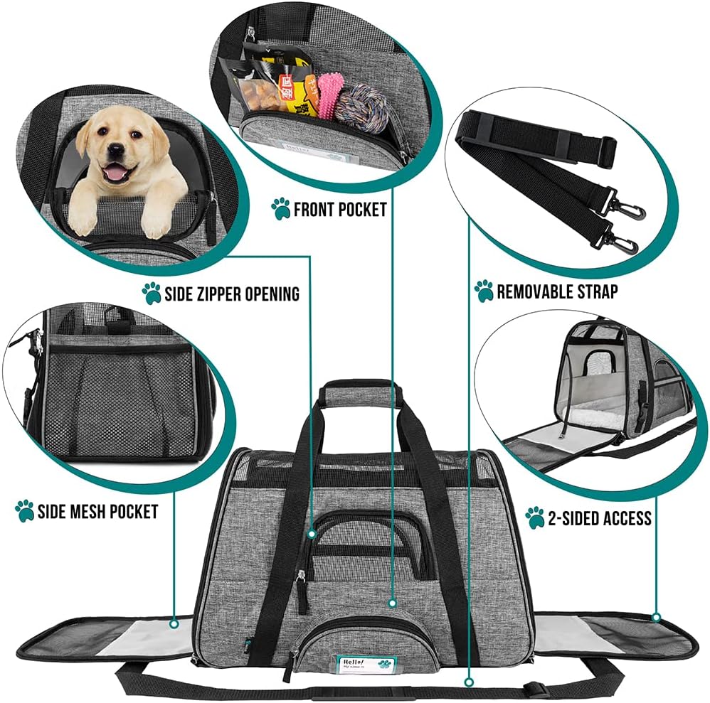 PetAmi Airline Approved Pet Carrier for Cat, Soft Sided Dog Carrier for Small Dog, Cat Travel