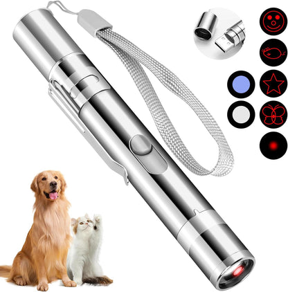 Cat Toy Pointer for Indoor Cats, USB Rechargeable Kitten Toys with 7 Adjustable Patterns