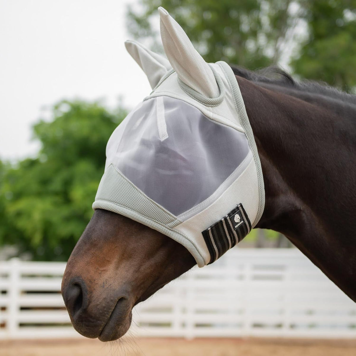 Equinavia Algard Soft Mesh Horse Fly Mask with Ear Protection and 45 UPF Rating | No Eye Irritation
