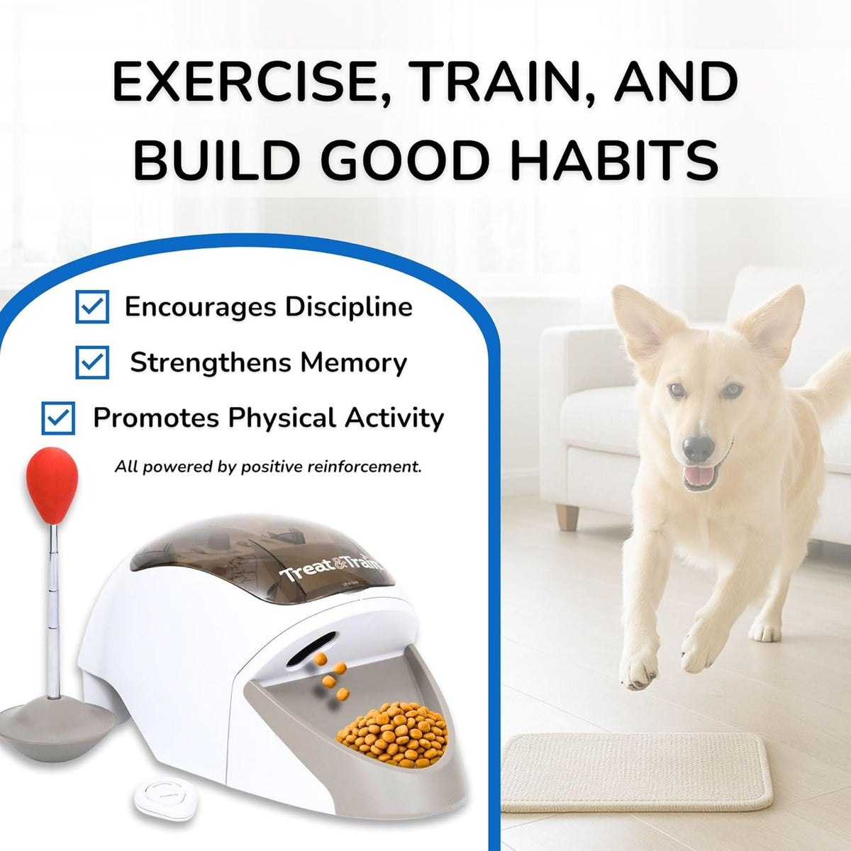 Treat&Train® - Remote Treat Dispensing Dog Training System, Positive Reinforcement, Calm Behavior
