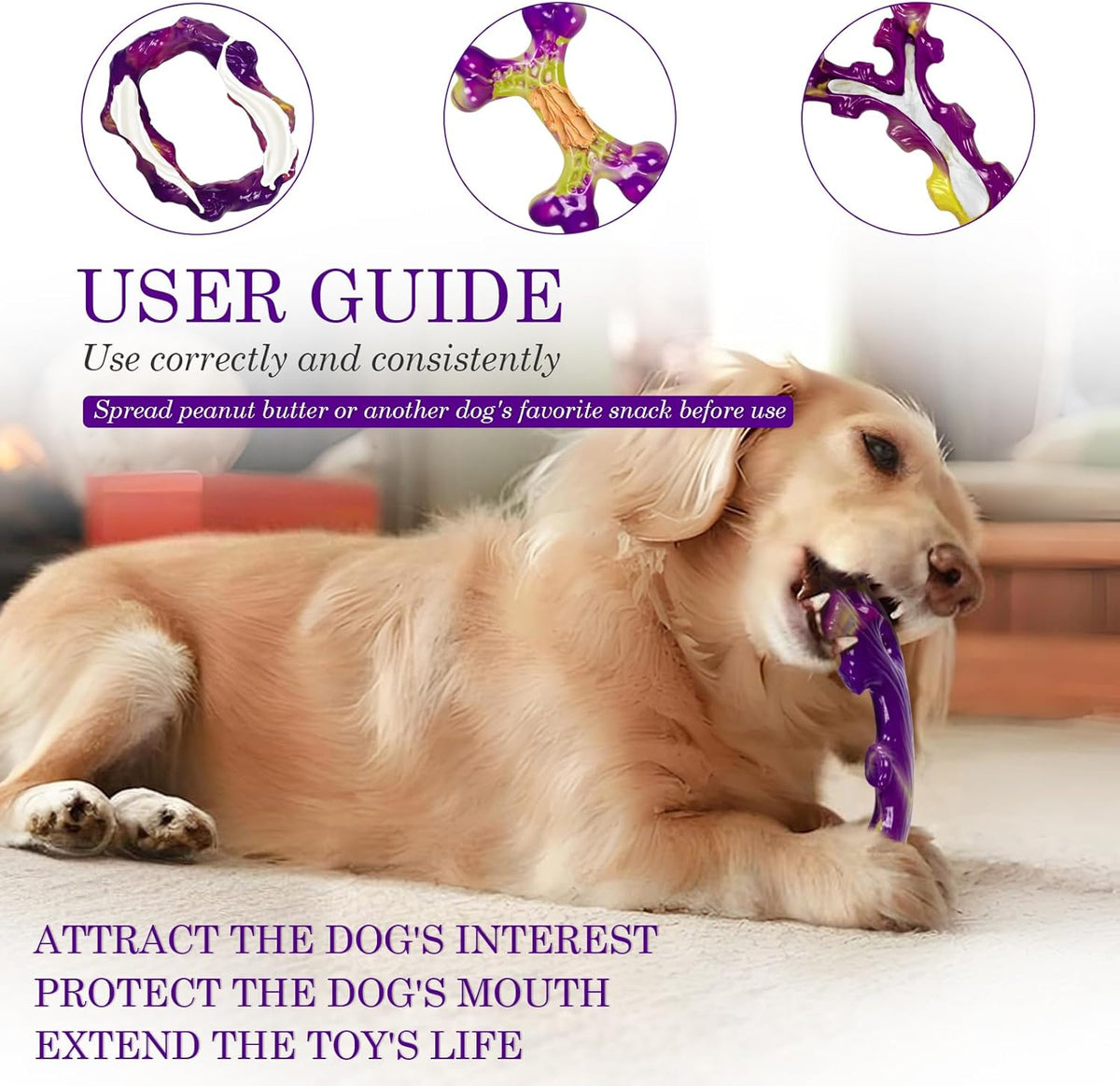 Tough Dog Toys for Aggressive Chewers 3 Pack, Indestructible Dog Toy for Large Dogs, Bacon
