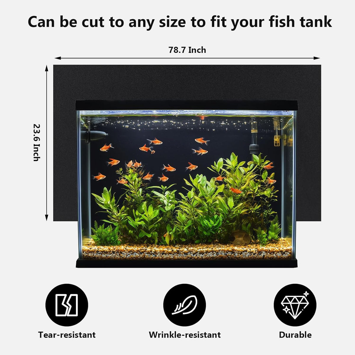 Aquarium Background Paper Decor Fish Tank Backdrop Wallpaper Electrostatic Adhesive, No Glue, Easy