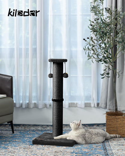 Kilodor 34Inch Tall Cat Scratching Post,4.3Inch Diameter Large Sisal Cat Scratch Post with Ball