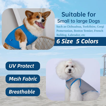 2 Pack Cooling Shirts for Dogs, Breathable Lightweight Dog Shirts for Small Dogs Boy, Sleeveless