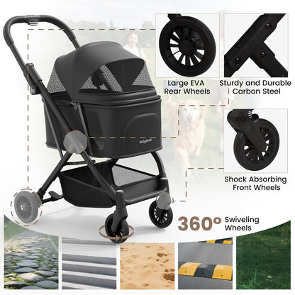 Lightweight Dog Stroller for Small Dogs & Cats Portable Compact Folded Pet Stroller Up to 35lbs