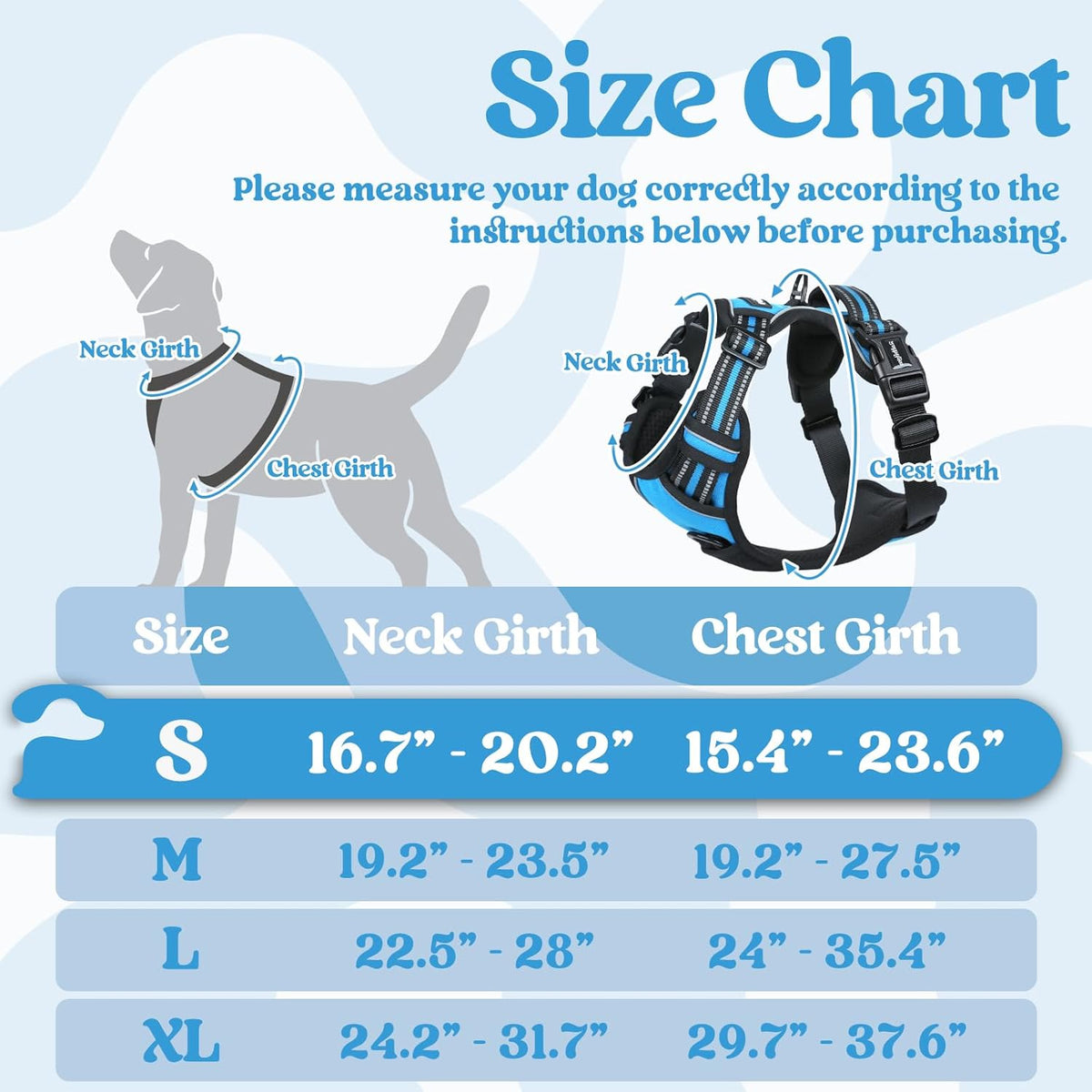 rabbitgoo Dog Harness Small Sized, No Pull Pet Harness with 3 Buckles, Adjustable Soft Padded Vest