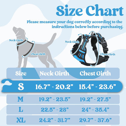 rabbitgoo Dog Harness Small Sized, No Pull Pet Harness with 3 Buckles, Adjustable Soft Padded Vest