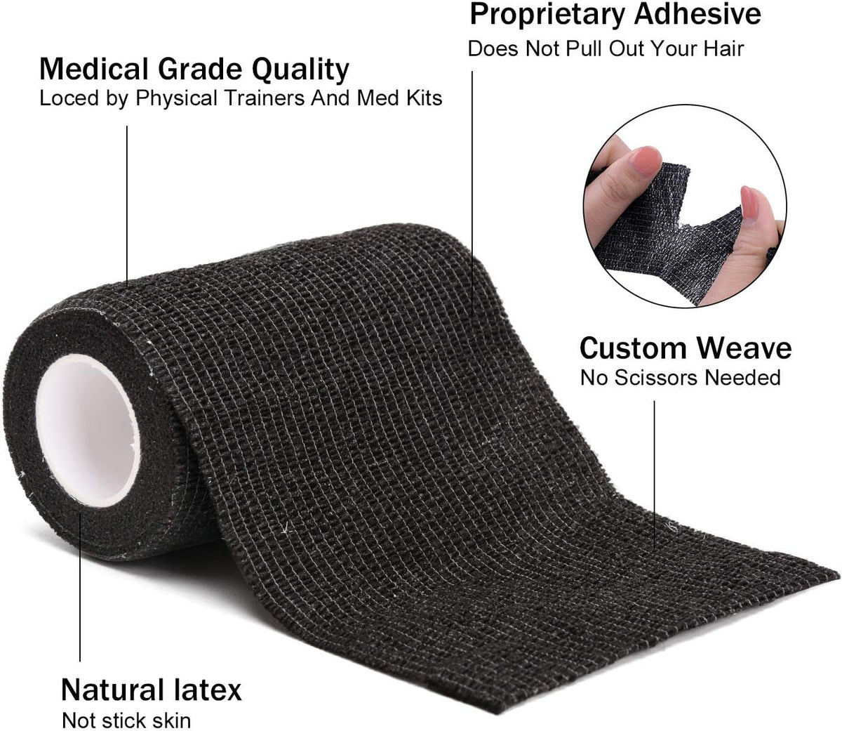 TOBWOLF 12PCS Self Adherent Bandage, 4" x5yd / 10cmx4.5m Cohesive Elastic Bandage Wrap, Breathable