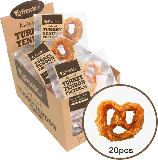 Afreschi Turkey Tendon for Dogs, Dog Treats for Signature Series, All Natural Human Grade Puppy