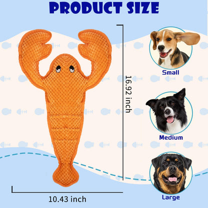 Squeaky Dog Toy No Stuffed Dog Toys,Lobster Puppy Toys for Small Medium Large Breed pups Teething