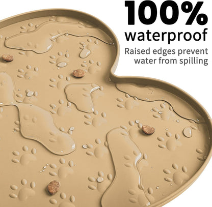 Dog Food Mat Anti-Slip Silicone Dog Bowl Mat Thicker Pet Placemat Waterproof Cat Feeder Pad with
