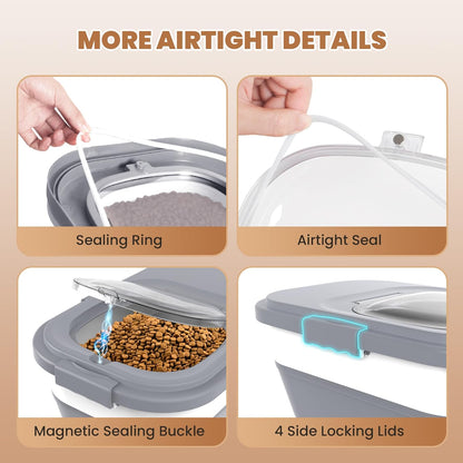 23-25 Lbs Airtight Dog Food Storage Container,Collapsible Dog Food Container with