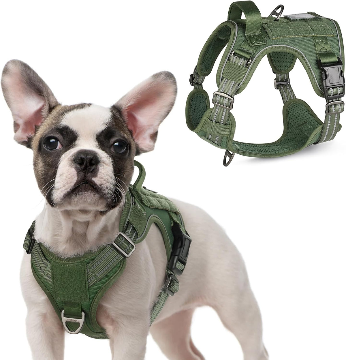 rabbitgoo Tactical Dog Harness for Small Dogs, No Pull Military Service Vest with Handle & Molle