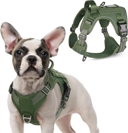 rabbitgoo Tactical Dog Harness for Small Dogs, No Pull Military Service Vest with Handle & Molle
