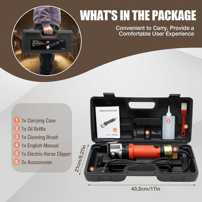 Horse Clippers,350W Horse Clippers Professional Electric Horse Grooming Kit,6 Speeds Animal
