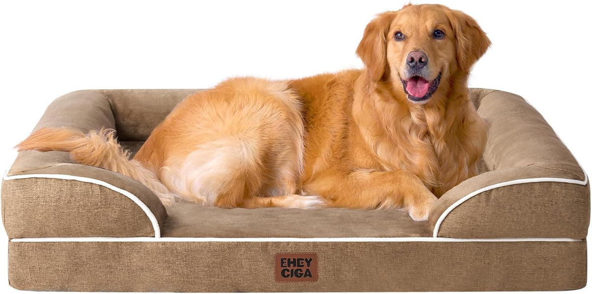 EHEYCIGA Orthopedic Dog Beds for Extra Large Dogs, Waterproof Memory Foam XL Dog Bed with Sides