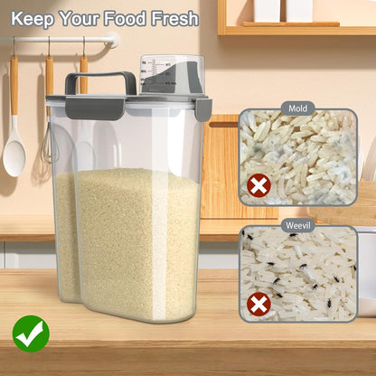 Rice Container, Airtight Rice Storage Container 10lb, Cereal Containers Storage, BPA Free Food