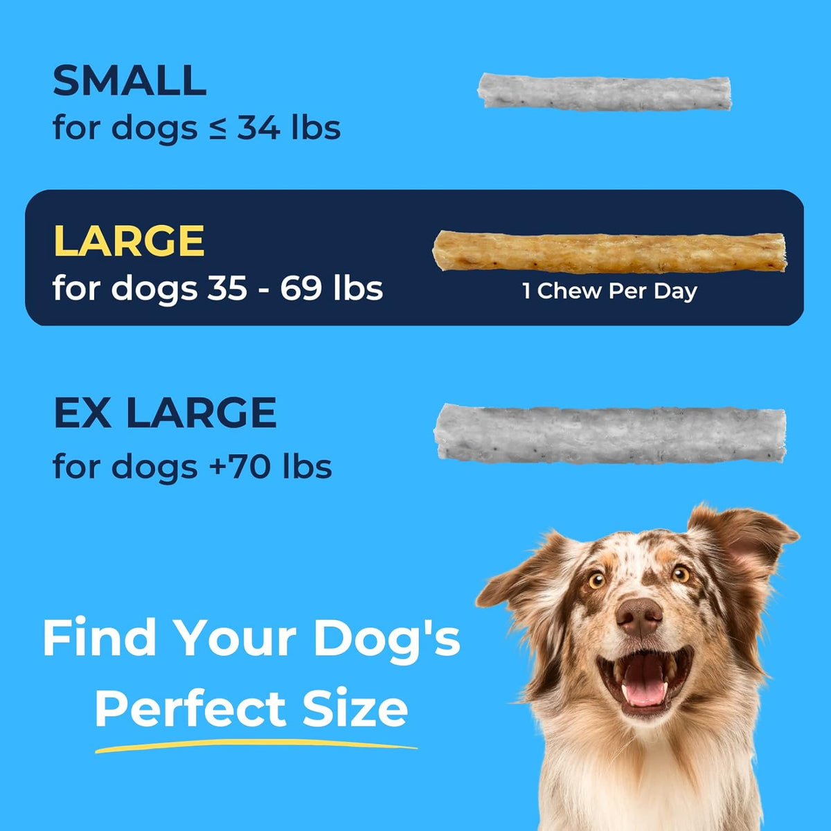 Tartar Shield Soft Rawhide Chews | Safe Dental Treats for Large Dogs | Vet VOHC Approved | Daily