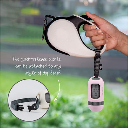 SVD.PET Dog Poop Bag Dispenser, Retractable Waste Bag Fits Any Dog Leash, Built-in Waste Bags, Poop